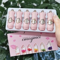 Rouge à lèvres en gelée de cristal à changement de couleur magique 6 couleurs, brillant à lèvres nutritif longue durée, baume à lèvres naturel