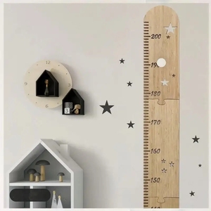 Righello a stella per bambini con motivo a stella in <span class=keywords><strong>legno</strong></span> per bambini con righello per la crescita di altezza per bambini - Product Image 2