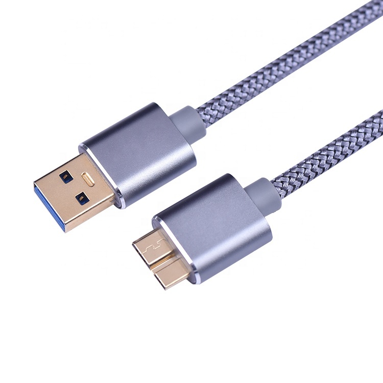 2A 4.5mm En Alliage D'aluminium Tressé Usb 3.0 A Vers Micro Usb B Câble de Chargeur de Synchronisation de Données