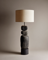 Lampe de table moderne ST en PETG imprimée en 3D avec base texturée, abat-jour blanc, grande taille, éclairage pour salon