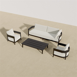 Ensemble de canapés de jardin en aluminium moderne et contemporain, confortable, durable, imperméable, résistant à la rouille, pour hôtel, appartement, villa, maison - Product Image 2