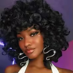 Extensions de cheveux humains 100% naturels, tissage bouclé rebondissant, 1 pièce, lot de cheveux courts Funmi bouclés, style de cheveux bouclés, 100g, livraison gratuite - Product Image 5