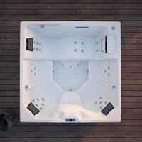 Jacuzzi de luxe autoportant Hydro Massage Bain à remous Spa Baignoire Acrylique Bain à remous extérieur avec lumière de couleur LED