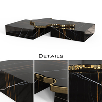 Table basse contemporaine en marbre pour salon, design haut de gamme, durable et écologique, style luxe léger