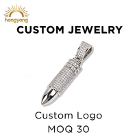 Pendentif Balle Personnalisé en Acier Inoxydable 316L, Sertissage Pavé de Zircone Cubique, Fournisseur de Bijoux en Argent Ton Argenté