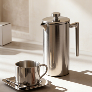 Cafetera <span class=keywords><strong>Francesa</strong></span> de Acero Inoxidable 304SUS con Pulido Espejo y Juego de Tazas y Platillos <span class=keywords><strong>para</strong></span> Uso Doméstico, Herramientas de Barista - Product Image 2