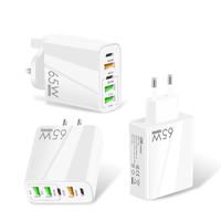Chargeur USB 65W GaN PD+QC3.O US EU UK AU Super charge rapide pour iPhone/Samsung/Huawei/Oppo/Vivo/Xiaomi