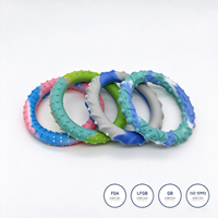 Bracelet sensoriel en silicone souple ODM, lot de 4, jouet texturé anti-stress, bracelet extensible tactile pour enfants et tout-petits, soulagement du stress