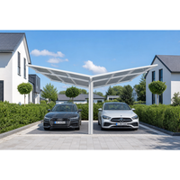 Abri de voiture moderne en aluminium robuste, options de taille et de couleur personnalisables, kit d'installation modulaire facile pour jardin et cour arrière