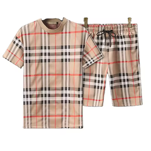 Camiseta de moda clásica de lujo con diseño a cuadros, camiseta informal estampada de moda al por mayor para hombres y mujeres - Product Image 2