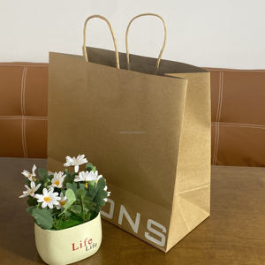 Bolsa de Papel Kraft Marrón Biodegradable y Ecológica Personalizada para Comida para Llevar, Pizza, Leche, Sushi y Ropa - Product Image 2