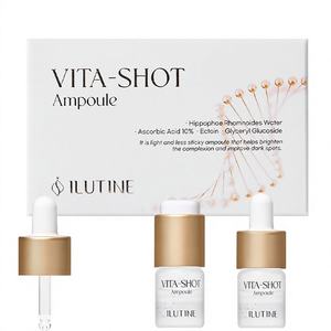 Ampoule éclaircissante liquide à la vitamine C et à l'acide hyaluronique pour le visage, blanchissante, anti-âge, unifiante, formule non grasse, hommes et femmes, 2 semaines - Product Image 1