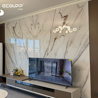 Les panneaux muraux imperméables Ecoupp SPC sont faciles à installer et conviennent aux salons, aux chambres à coucher, aux murs en panneaux de PVC et aux panneaux en vinyle.