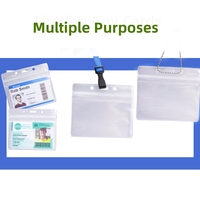 Bestom Économie PVC Porte-Cartes Horizontal Standard Étanche En Plastique Souple ID Pochette Fermeture Éclair Pratique Porte-Badge Accessoire
