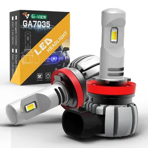 Gview GA7035 Tricolor LED Bulbs IP68 Waterproof Rate 50000 Hours Lifespan Car LED Headlight LED Light Bulbs for Car Accessories