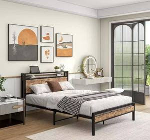 Precio al por mayor: Camas de madera de todos los tamaños, camas metálicas con espacio de almacenamiento, muebles de dormitorio de fácil montaje. - Product Image 1
