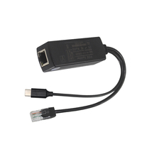 Splitter POE 48V ke 12V 10/100M 5V DC Standar IEEE802.3af/at Power Over Ethernet untuk Switch Jaringan