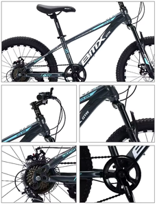 Naixin nhà máy nóng bán tùy chỉnh OEM bán buôn 20 inch MTB 7 tốc độ đôi ĐĨA PHANH nhôm khung xe đạp leo núi - Product Image 6