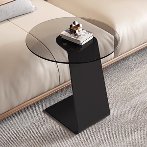 Tavolino da Caffè Moderno di Lusso in Vetro e Marmo Rotondo Nero con Base in Metallo Design Classico Multifunzionale per Soggiorno Arredamento Economico - Product Image 3