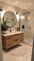 Meuble-lavabo de salle de bain avec tiroirs de rangement et fermeture amortie pour salle de bain familiale