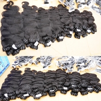 Lot de 3 mèches de cheveux brésiliens Remy naturels avec closure en peau et extensions de cheveux