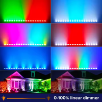 Projecteur mural COB RGBW 18x3W 4-en-1, Stroboscope LED DJ Bar à contrôle sonore DMX avec rouge et bleu | YSH