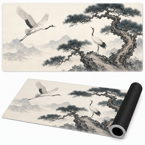 Tapis de bureau gaming étendu avec motif crâne gothique, grand tapis de <span class=keywords><strong>souris</strong></span> antidérapant en caoutchouc naturel, bords cousus, style audacieux et sombre - Product Image 2