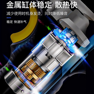 Portable Handheld Tire Inflator 12V LCD <b>Display</b> 120W Electric Air Pump For Car Vehicle With USB <b>Cable</b> And Nozzles - Product Image 3