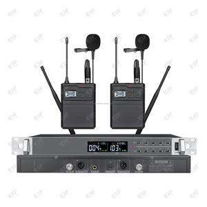 <b>Wireless</b> Handheld Lavalier <b>Headset</b> <b>Microphone</b> Professional Dual Channel Volume Control Metal XLR Connector OEM EIF HD-2000 - Product Image 1