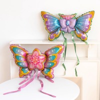 Bâton d'ailes de papillon de fée d'ange pour enfants Ballon à main pour les célébrations du Nouvel An Photo de Noël Décoration arrière pour