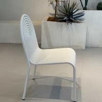 Chaises de jardin en métal avec dossier arrondi, sièges modernes d'extérieur pour patio et café
