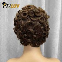 Pelucas de Cabello Humano Corto Tipo Pixie al por Mayor, Peluca Rizada sin Encaje, Peluca de Cabello Humano Natural para Mujeres Negras