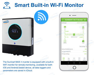 MAX II <span class=keywords><strong>8KW</strong></span> /11KW <span class=keywords><strong>Axpert</strong></span> Onduleur solaire hors réseau monophasé MPPT 48V avec WiFi, peut être mis en parallèle - Product Image 5