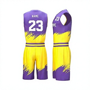 Conjuntos de Uniformes de Baloncesto Transpirables de Alta Calidad en Color Personalizado para Hombres Adultos, 100% Poliéster, Sin Mangas, Servicio OEM - Product Image 2