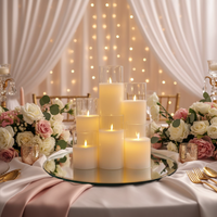 Bougies LED sans flamme en plastique pour centre de table de mariage, avec mèche mobile scintillante, télécommande, qualité optique, pour Noël et Pâques