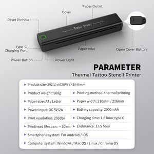 เครื่องพิมพ์ลายสักแบบพกพา NEWYES ระดับไฮเอนด์ ไม่ต้องใช้หมึก ขนาด A4 สำหรับพิมพ์ลายสักชั่วคราวด้วยความร้อน - Product Image 5