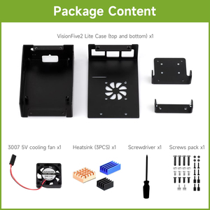Boîtier de refroidissement en alliage d'aluminium Waveshare pour VisionFive2 Lite, livré avec dissipateur thermique et ventilateur de refroidissement, avec support de caméra K665 - Product Image 2