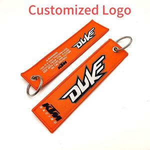 X926 Prix usine Porte-clés brodé personnalisé, étiquette tissée de marque pour moto, avion, voiture, idéal pour cadeaux et promotion - Product Image 2