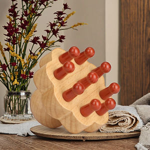 Lüks el işi 9-Tooth yeşim diş ahşap kolu anti-statik Gua Sha Detangling Hairbrush baş masaj aleti kadınlar için mükemmel bir hediye - Product Image 3