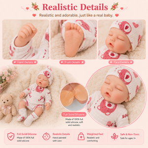 BAkwbwBY Muñeca <span class=keywords><strong>de</strong></span> <span class=keywords><strong>Silicona</strong></span> Compacta <span class=keywords><strong>de</strong></span> 12 Pulgadas con Diseño <span class=keywords><strong>de</strong></span> Bebé Durmiendo, Fácil <span class=keywords><strong>de</strong></span> Estilizar, Tamaño <span class=keywords><strong>Mini</strong></span>, con Juego <span class=keywords><strong>de</strong></span> Accesorios LISTO PARA PRESENTAR - Product Image 4