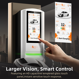 สถานีชาร์จรถยนต์ไฟฟ้าเฟรี 32A 7KW 12KW TS‑NACS วอลล์บ็อกซ์ EVSE พร้อมหน้าจอสัมผัส 7 นิ้ว ควบคุมผ่านแอพพลิเคชั่น เครื่องชาร์จ 9.6KW สำหรับรถยนต์ไฟฟ้า - Product Image 2