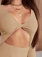 Nouvelles Arrivées Robe Longue en Laine Unie Vintage à Manches Longues pour Femme Vêtements de Mode Personnalisés en Gros