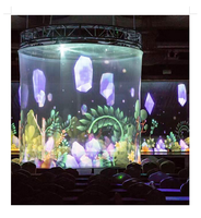 Écran de projection holographique transparent motorisé électrique 11x9m, projection holographique 3D, affichage holographique, voile holographique pour théâtre