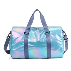 Sac de sport élégant à paillettes pour femme, sac de voyage portable à bandoulière pour activités de plein air avec compartiment humide - Product Image 2
