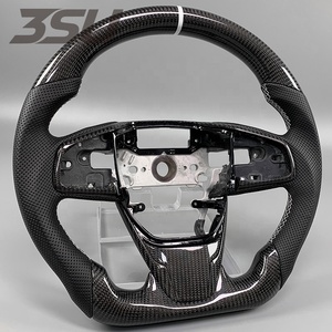 Volante Deportivo de Fibra de Carbono con Base Plana y Agarre de Gamuza para Honda Civic <span class=keywords><strong>2016</strong></span>-2021 FC1 FK7, Mejora Interior - Product Image 2