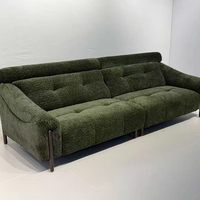 Ensemble de canapés modernes en chenille avec design extensible, pieds en bois massif et coussins capitonnés en maille pour salons de style japonais