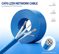 Câble Réseau LAN Cat6 Cat5e LSZH Ignifuge 4 Paires 8 Cœurs Cuivre Massif UTP 1 Gbit/s 23AWG 24AWG pour Câblage Commercial