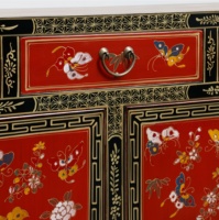 Table console en bois massif de style chinois antique, portes et tiroirs en laiton vieilli, longues pattes, multifonctionnelle, salon, maison, bar, cuisine