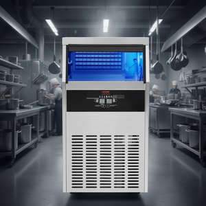 Macchina Professionale per Produzione Ghiaccio 100 Libbre al Giorno, Autoportante in Acciaio Inox con Display Digitale LED, Capacità di Stoccaggio 33 Libbre - Product Image 2