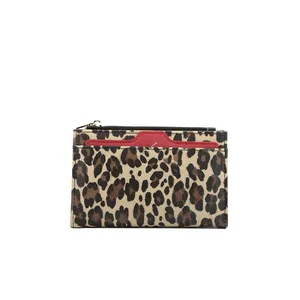 9981 Paparazzi brand name carteras latest high fashion designer ladies purse leopard leather women cardholder wallet in pu